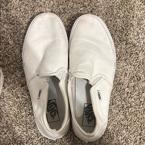 Vans White Slip-On Sneakers Minimalist Canvas
